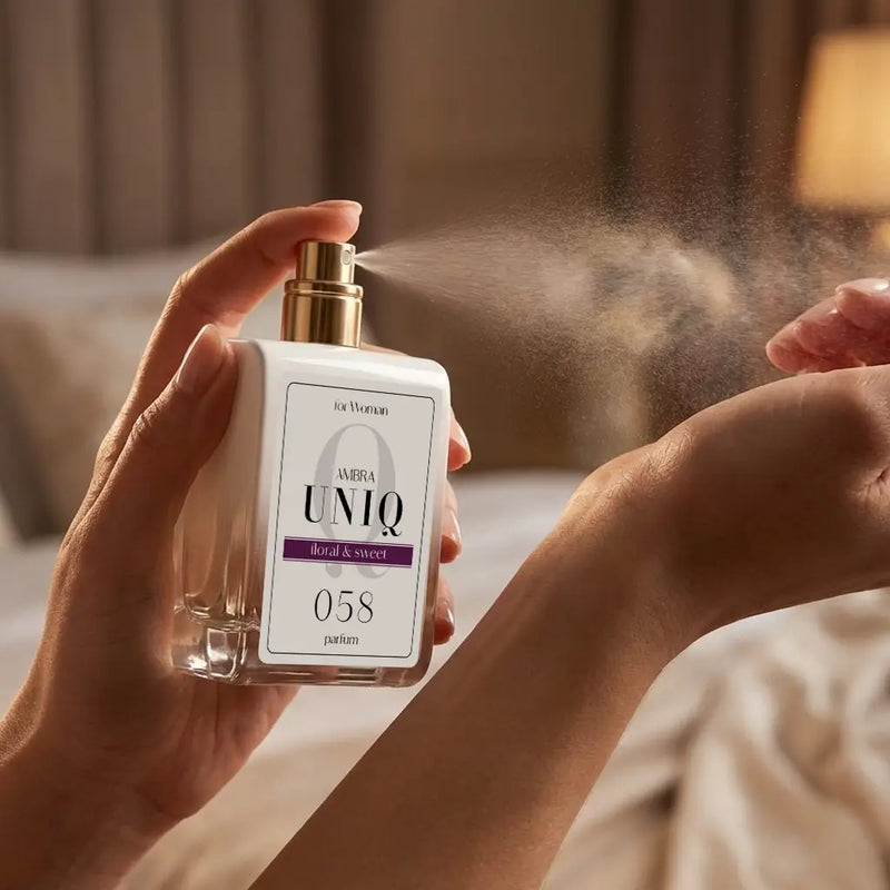 Perfumy Ambra UNIQ 058, ujęcie stylizowane