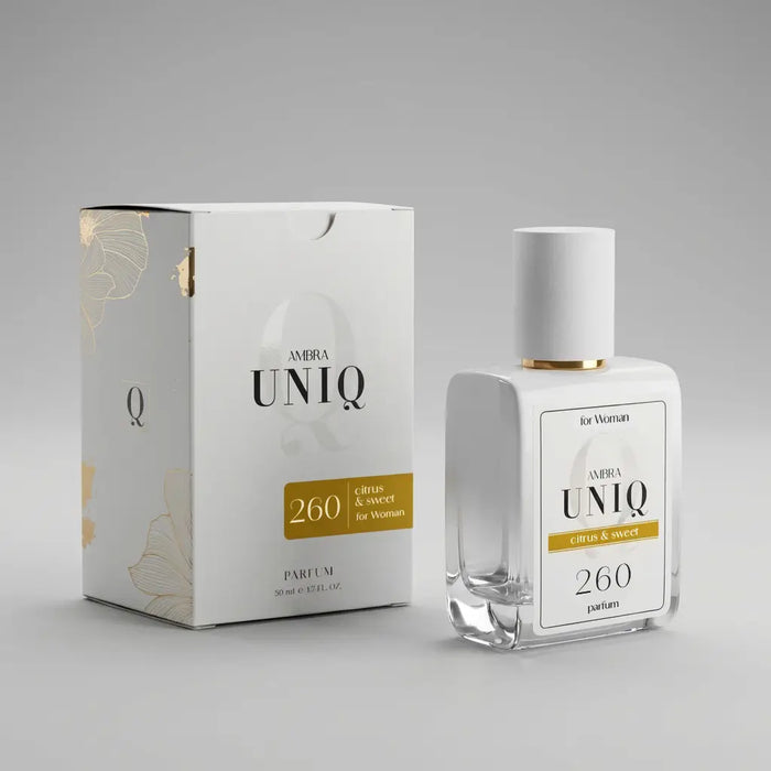 Francuskie perfumy Ambra UNIQ 260, kompozycja produktowa