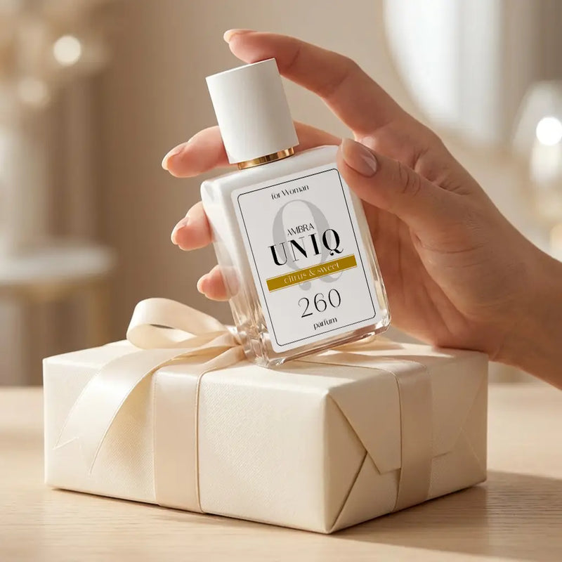 Perfumy Ambra UNIQ 260, ujęcie stylizowane