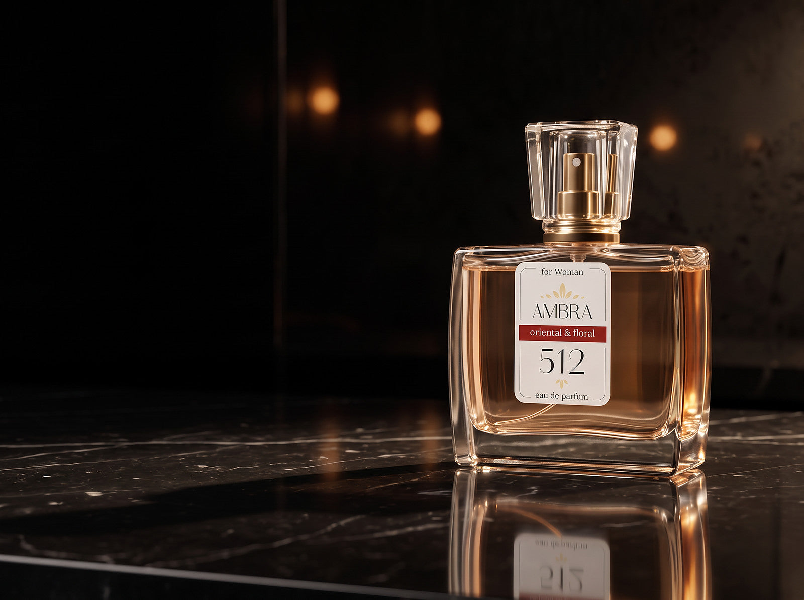 512. Perfumy Ambra Classic 35 ml na czarnym marmurze, nocą